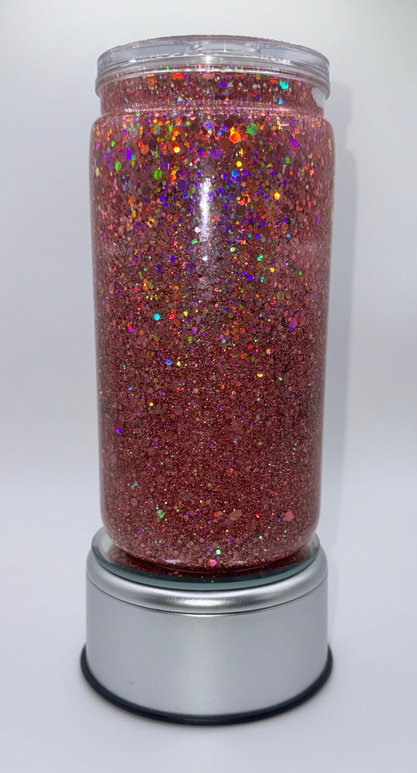16oz Mauve Glitter Acrylic Snow Globe