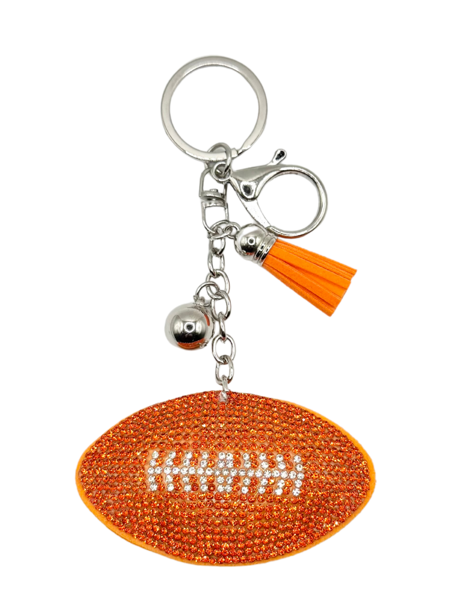 Football Rhinestone Keychain