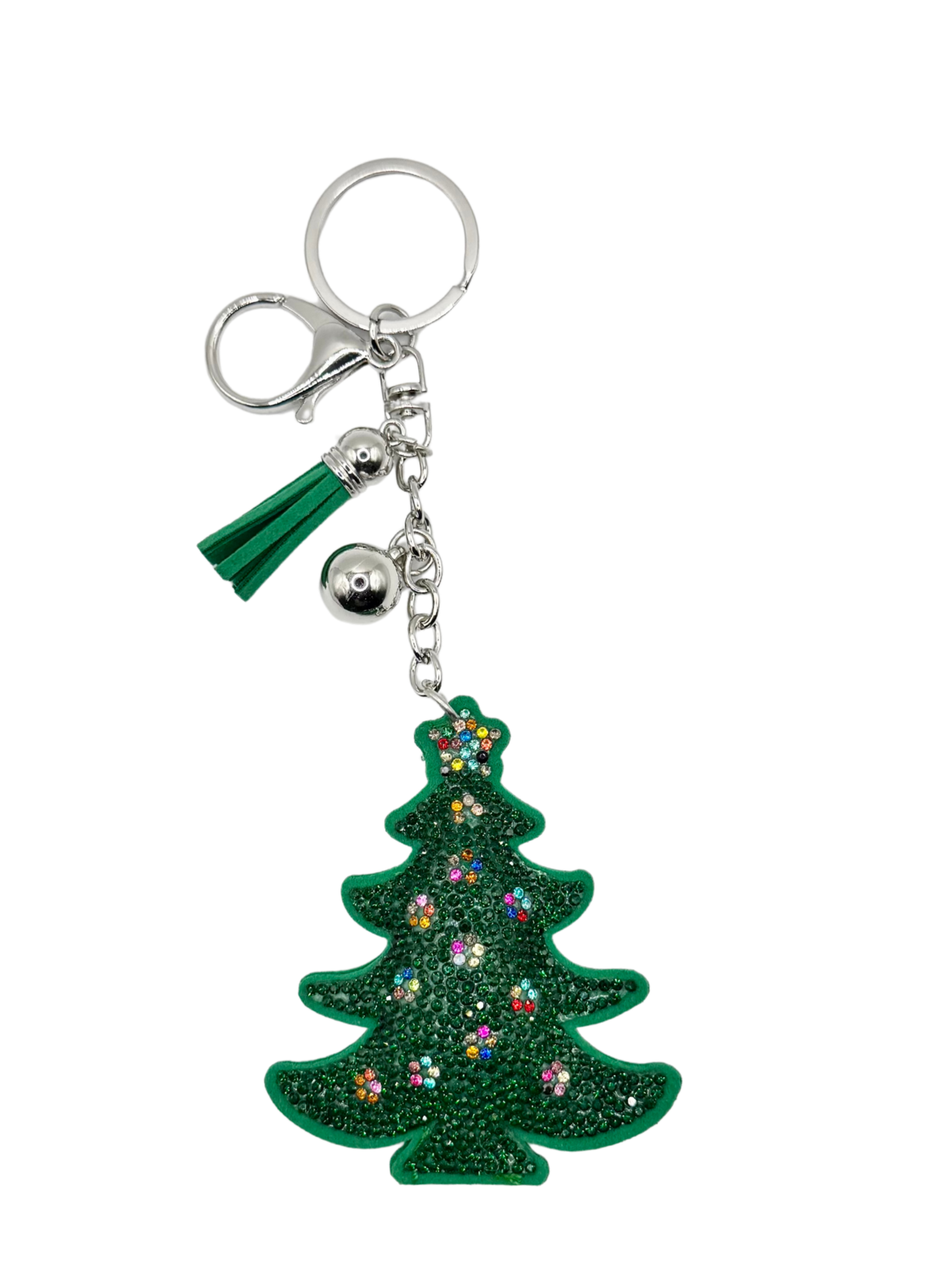 Christmas Tree Rhinestone Keychain