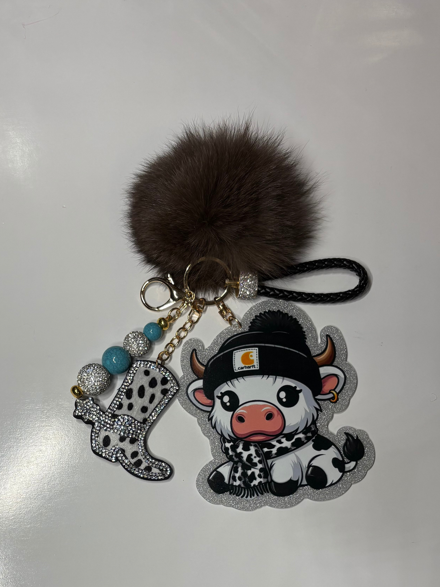 #8 Cow Keychain