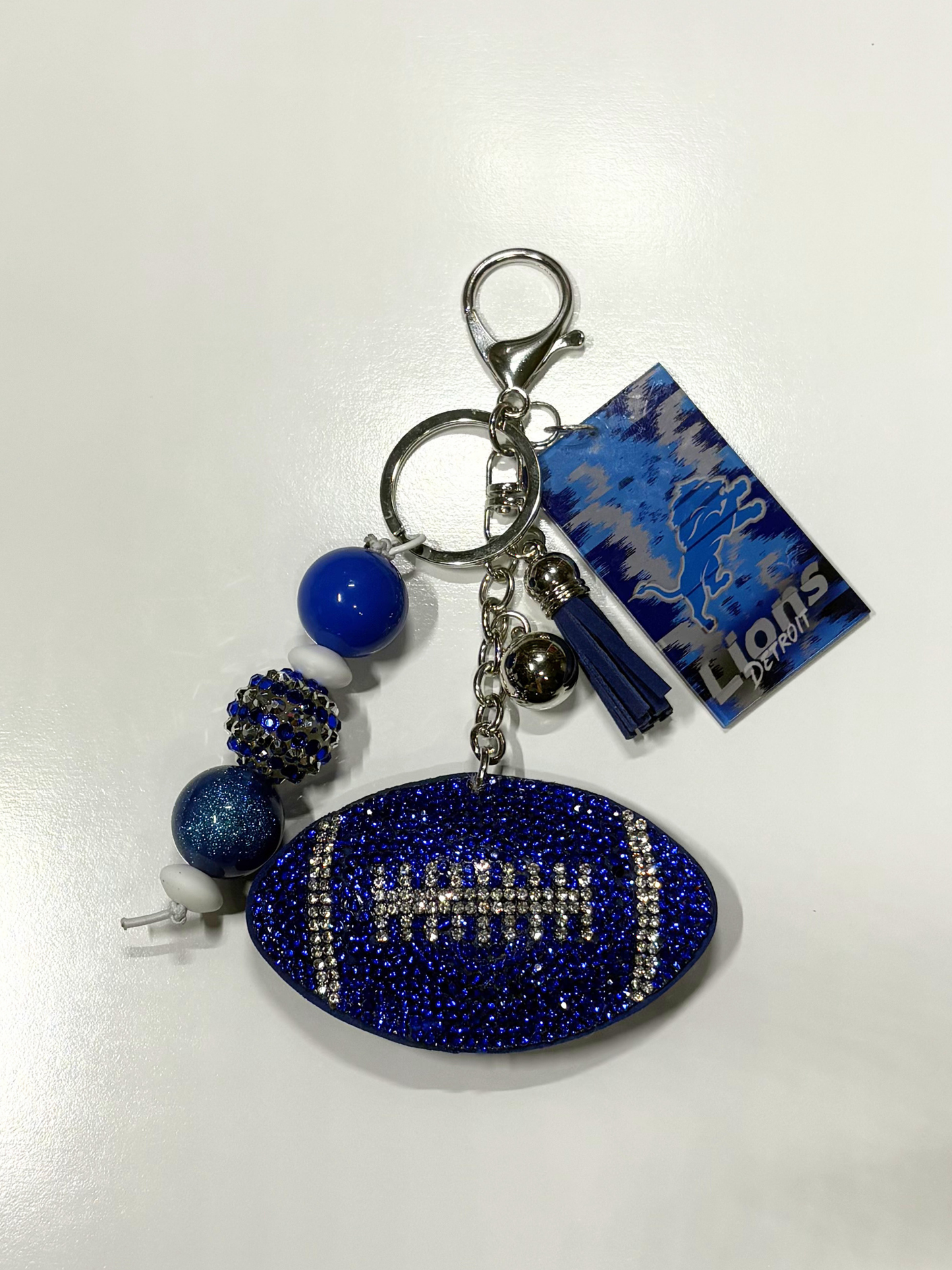 #40 DL Football Keychain