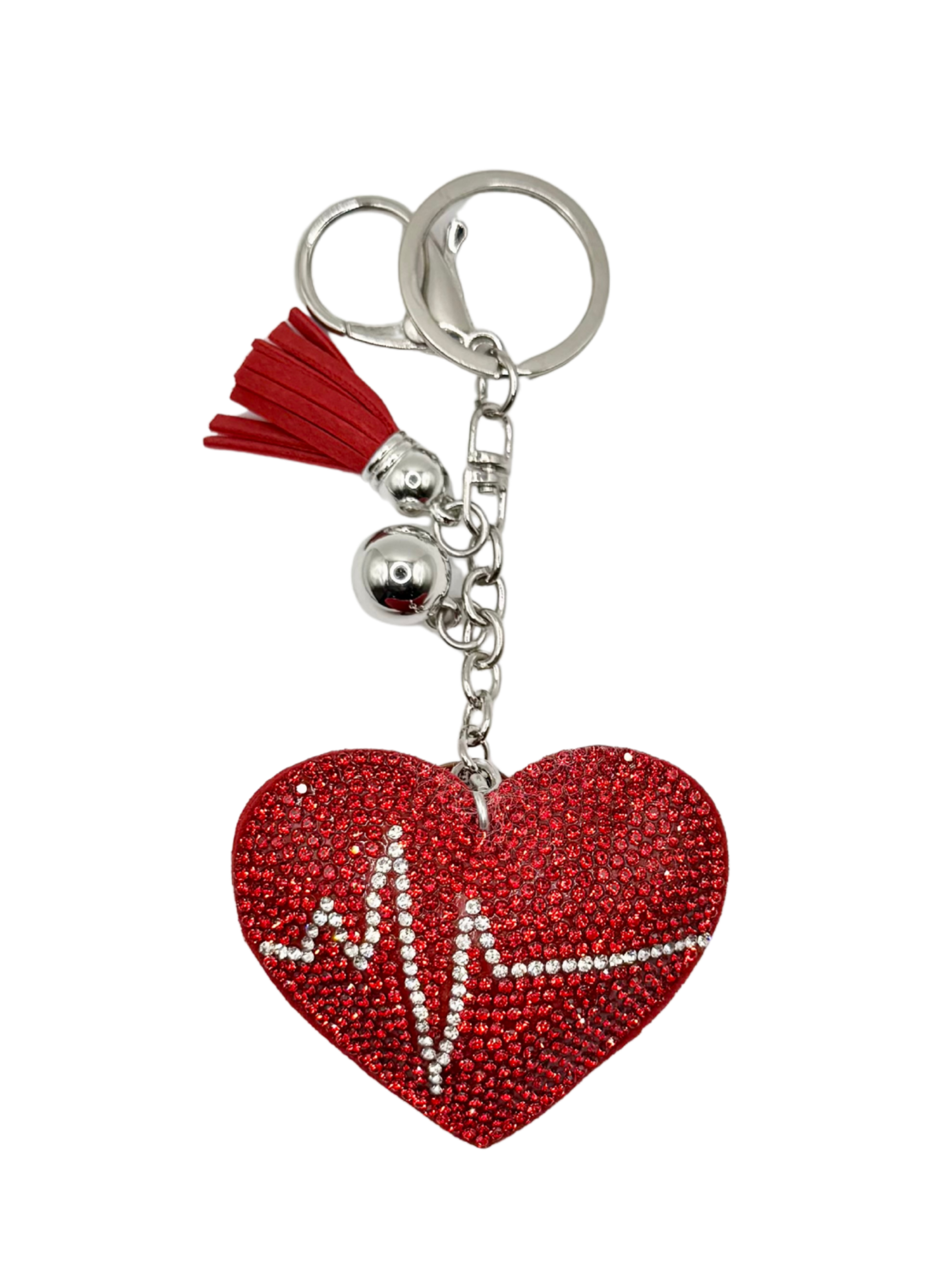 Medical Heart Rhinestone Keycahin