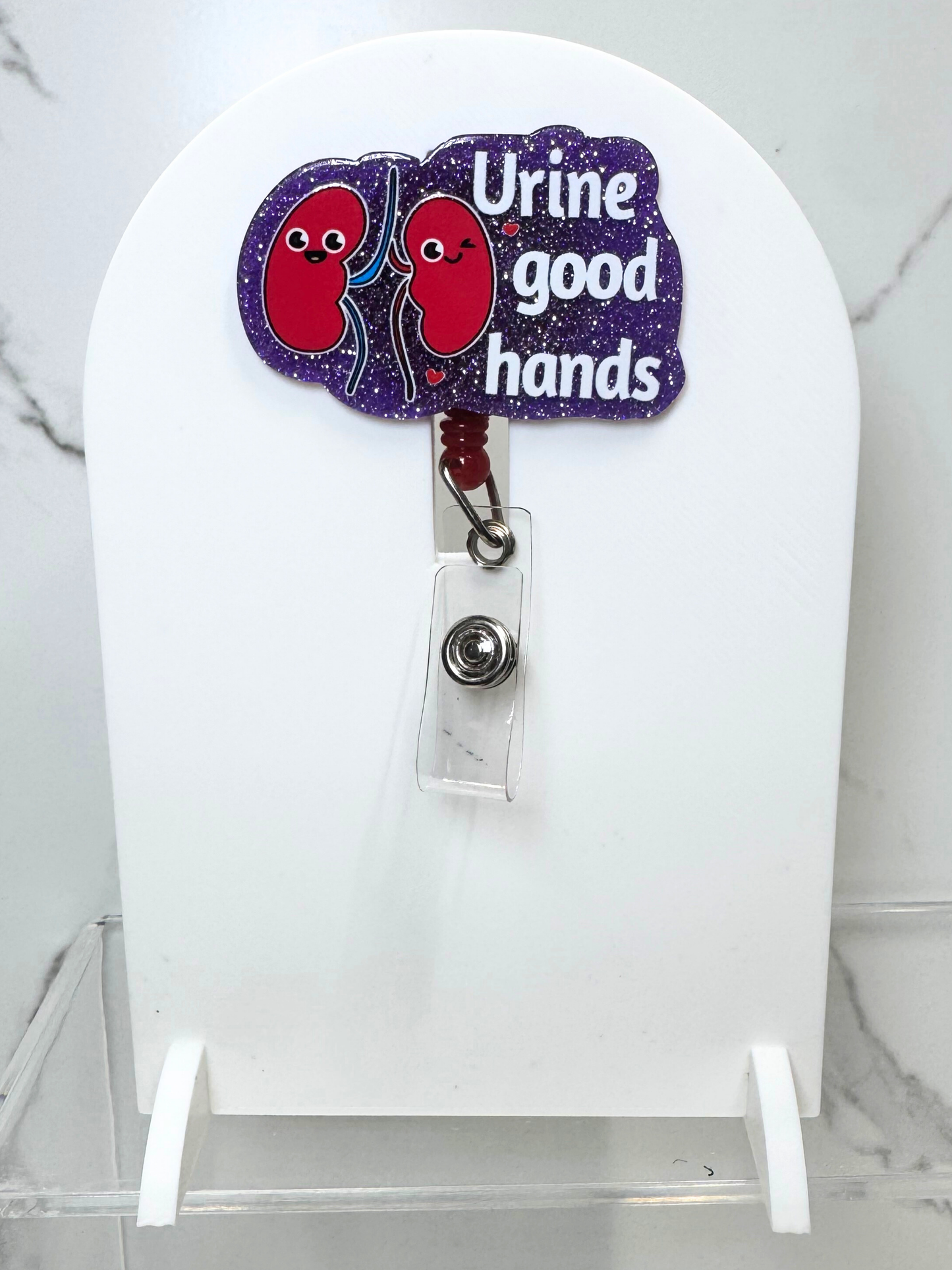 Urine Good Hands Badge Reel
