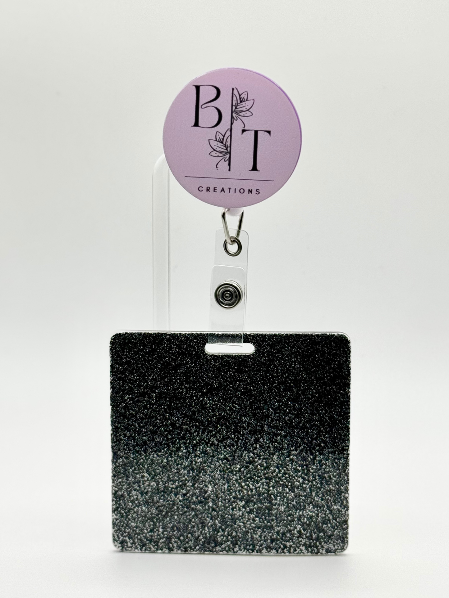 Black Glitter Badge Buddy