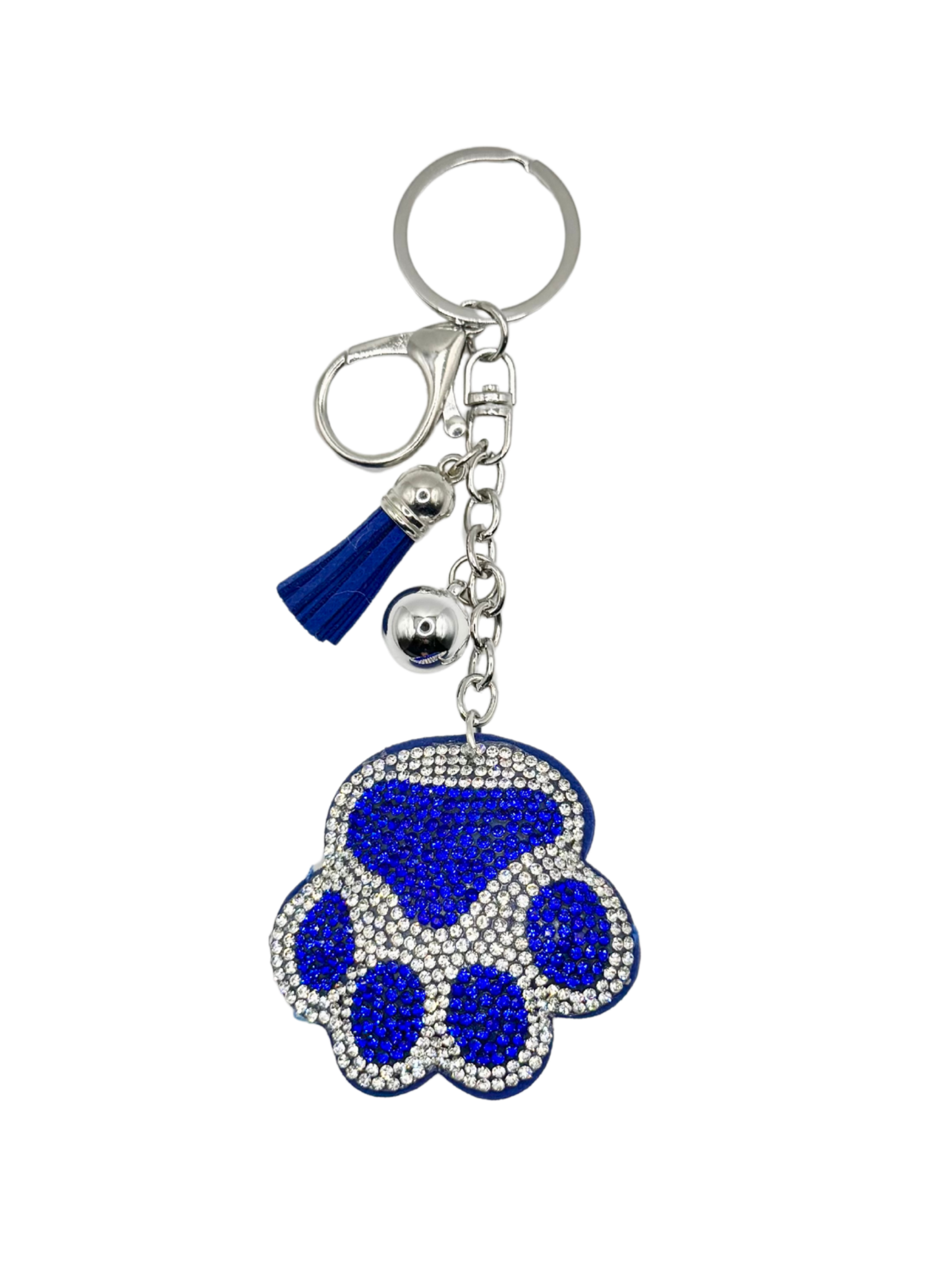 Paw Print Rhinestone Keychain