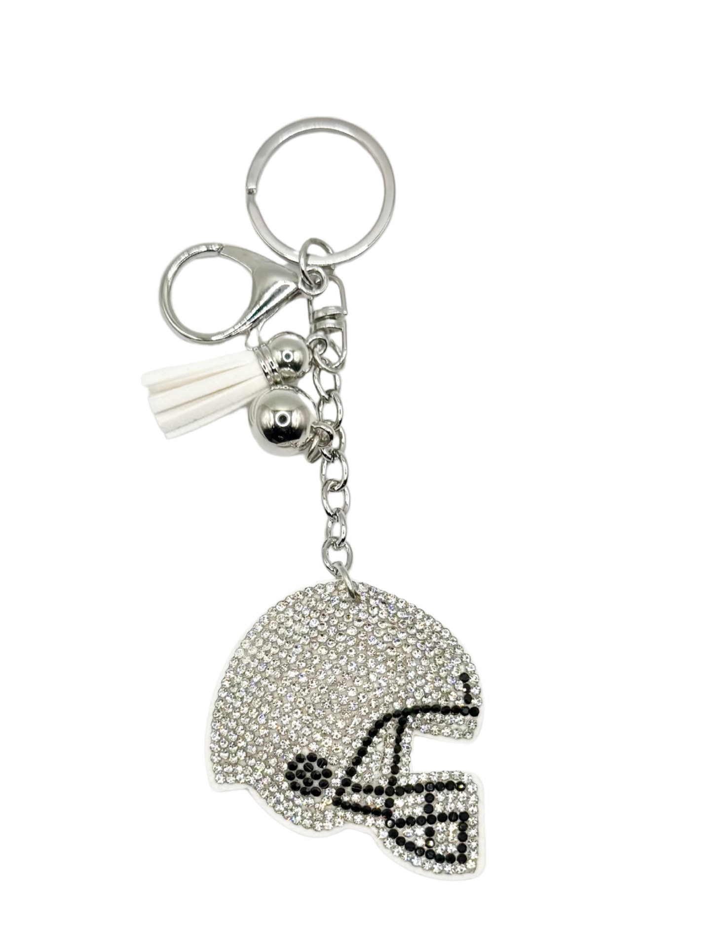 Football Helmet Rhinestone Keychain