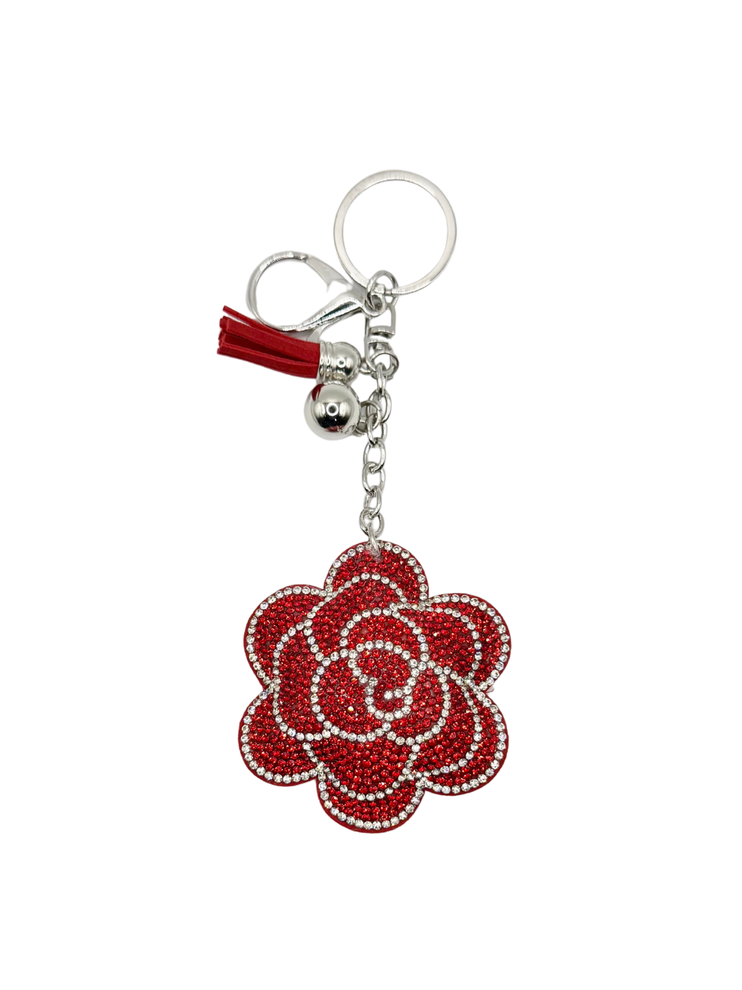 Rose Rhinestone Keychain