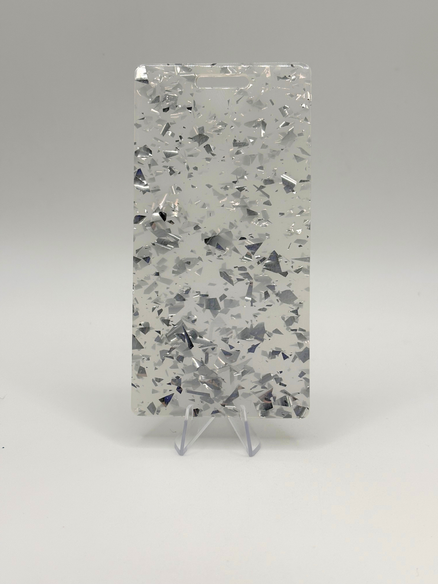 Frosted Silver Glitter Badge Buddy