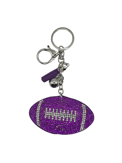 Football Rhinestone Keychain