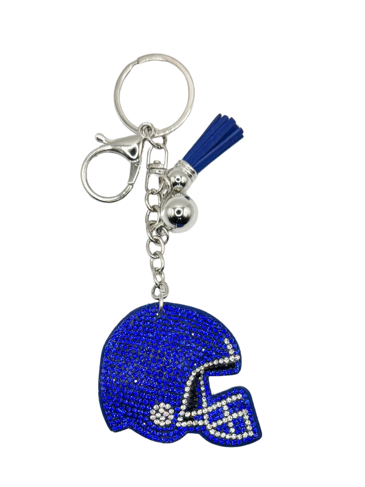 Football Helmet Rhinestone Keychain