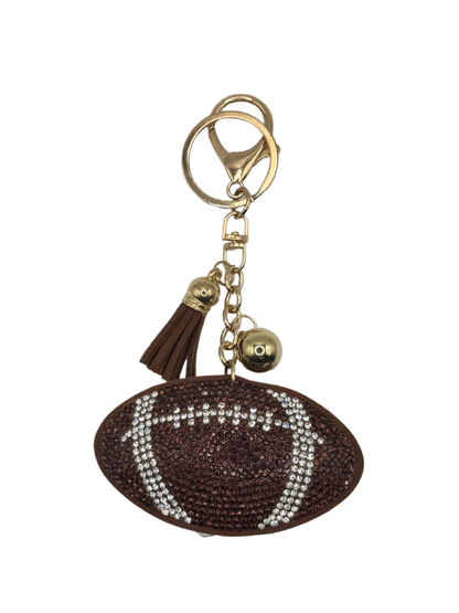 Football Rhinestone Keychain