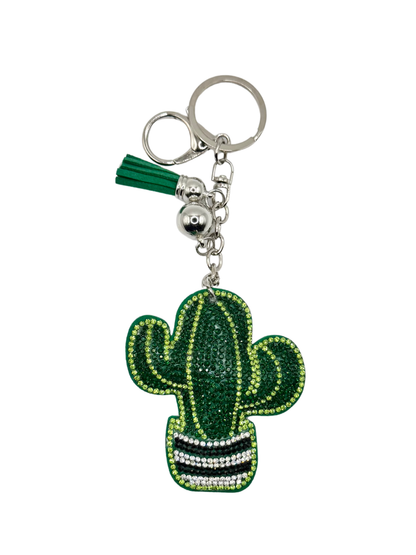 Cactus Rhinestone Keychain
