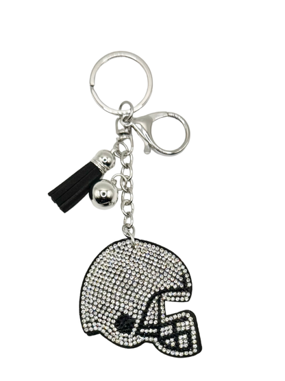 Football Helmet Rhinestone Keychain