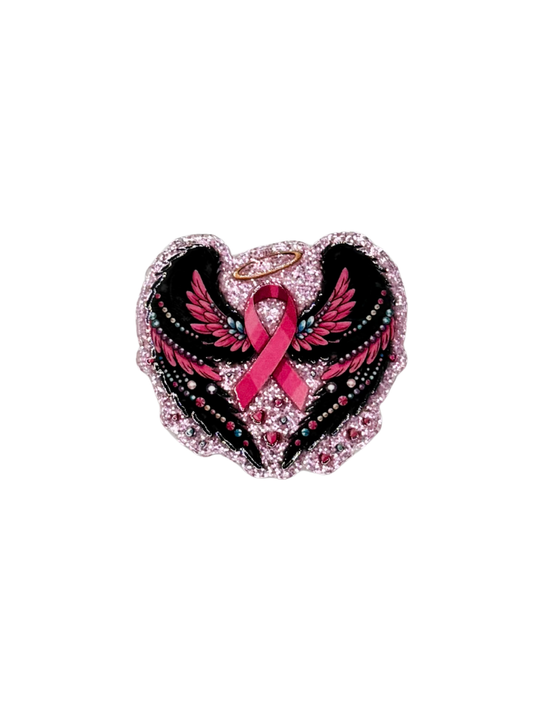 Pink Ribbon Wings Acrylic