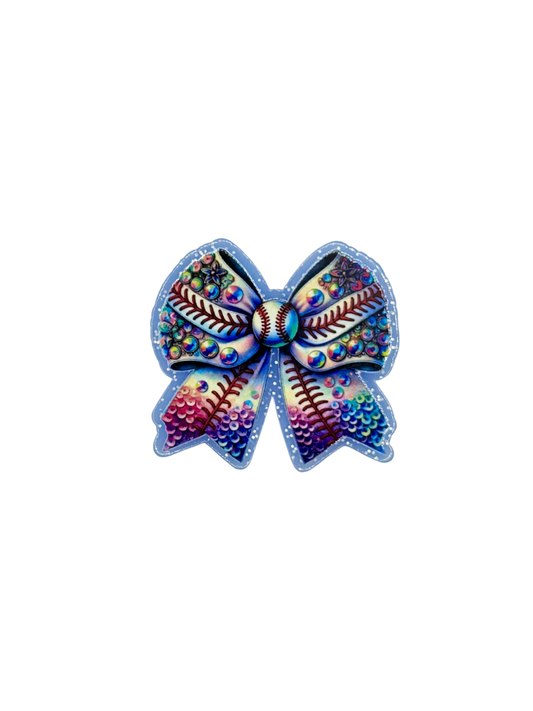 Diamond Baseball Bow Acrylic
