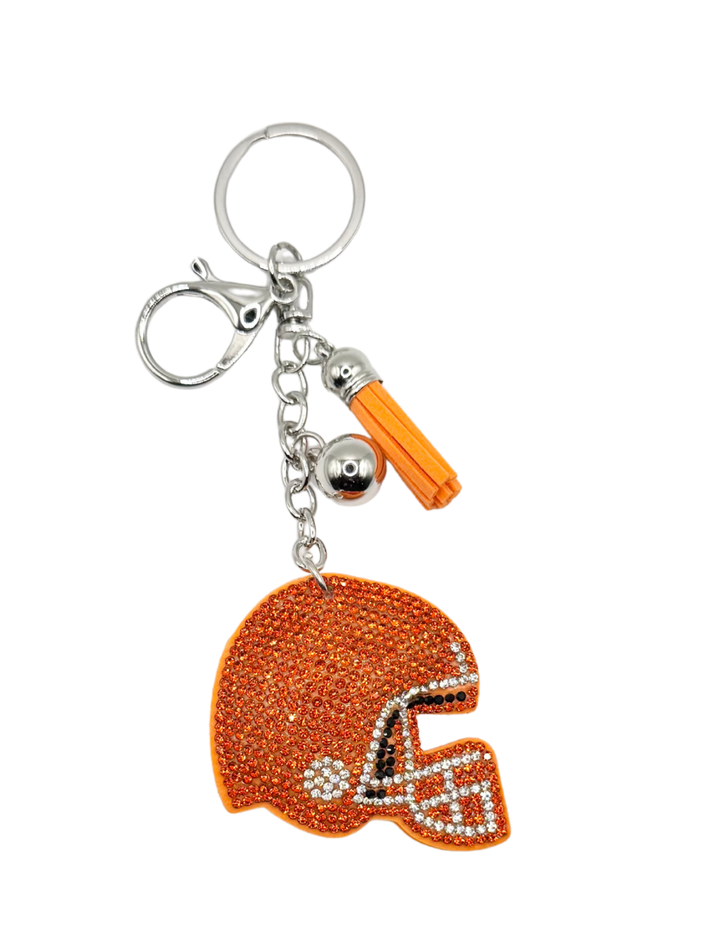 Football Helmet Rhinestone Keychain