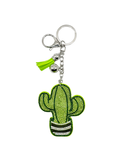 Cactus Rhinestone Keychain