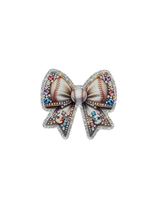 Diamond Baseball Bow Acrylic