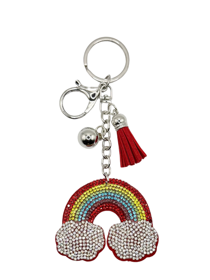 Rainbow Rhinestone Keychain