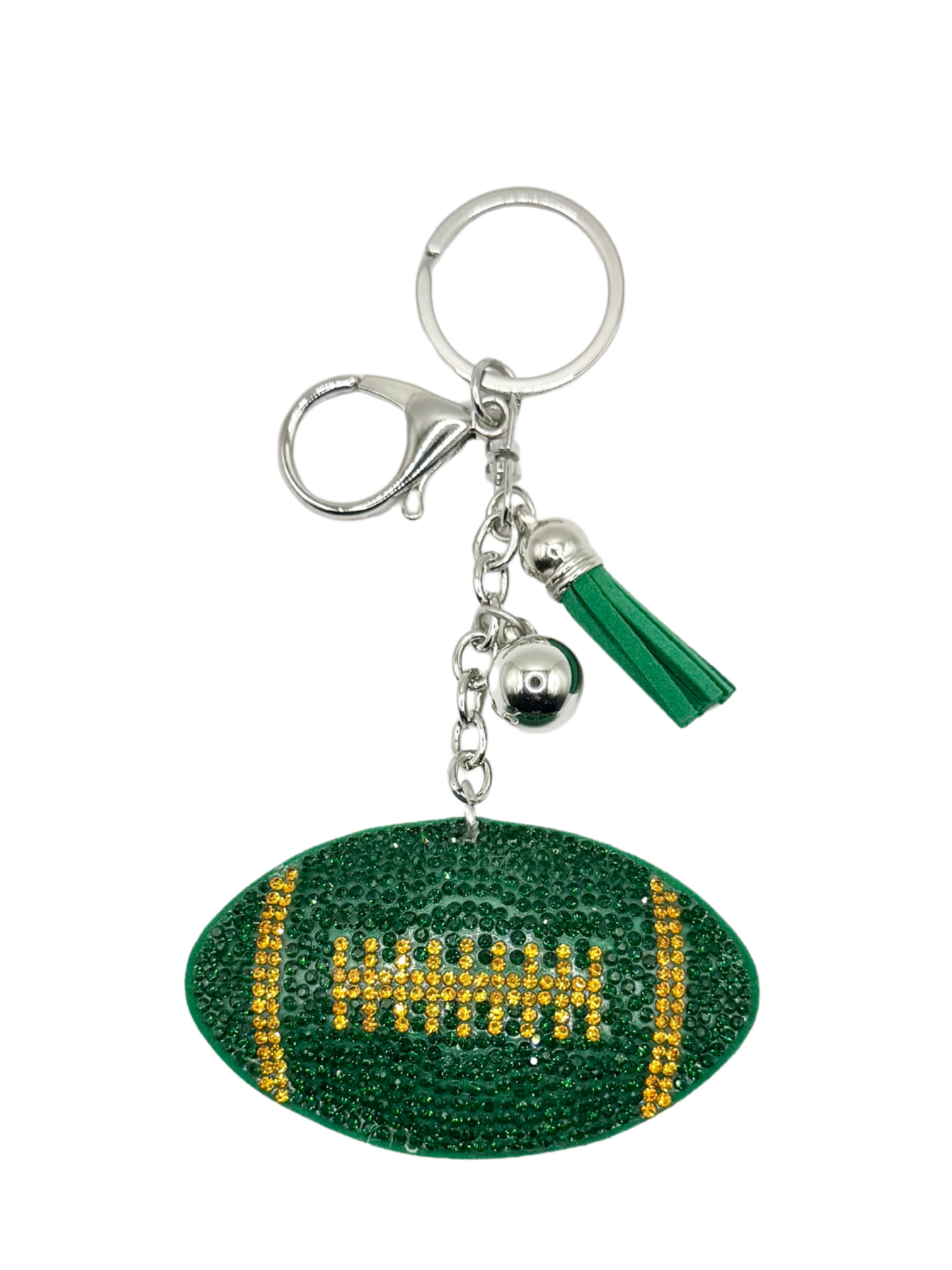 Football Rhinestone Keychain