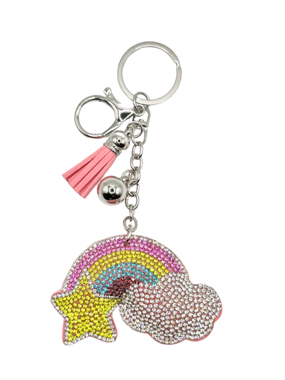 Rainbow Rhinestone Keychain