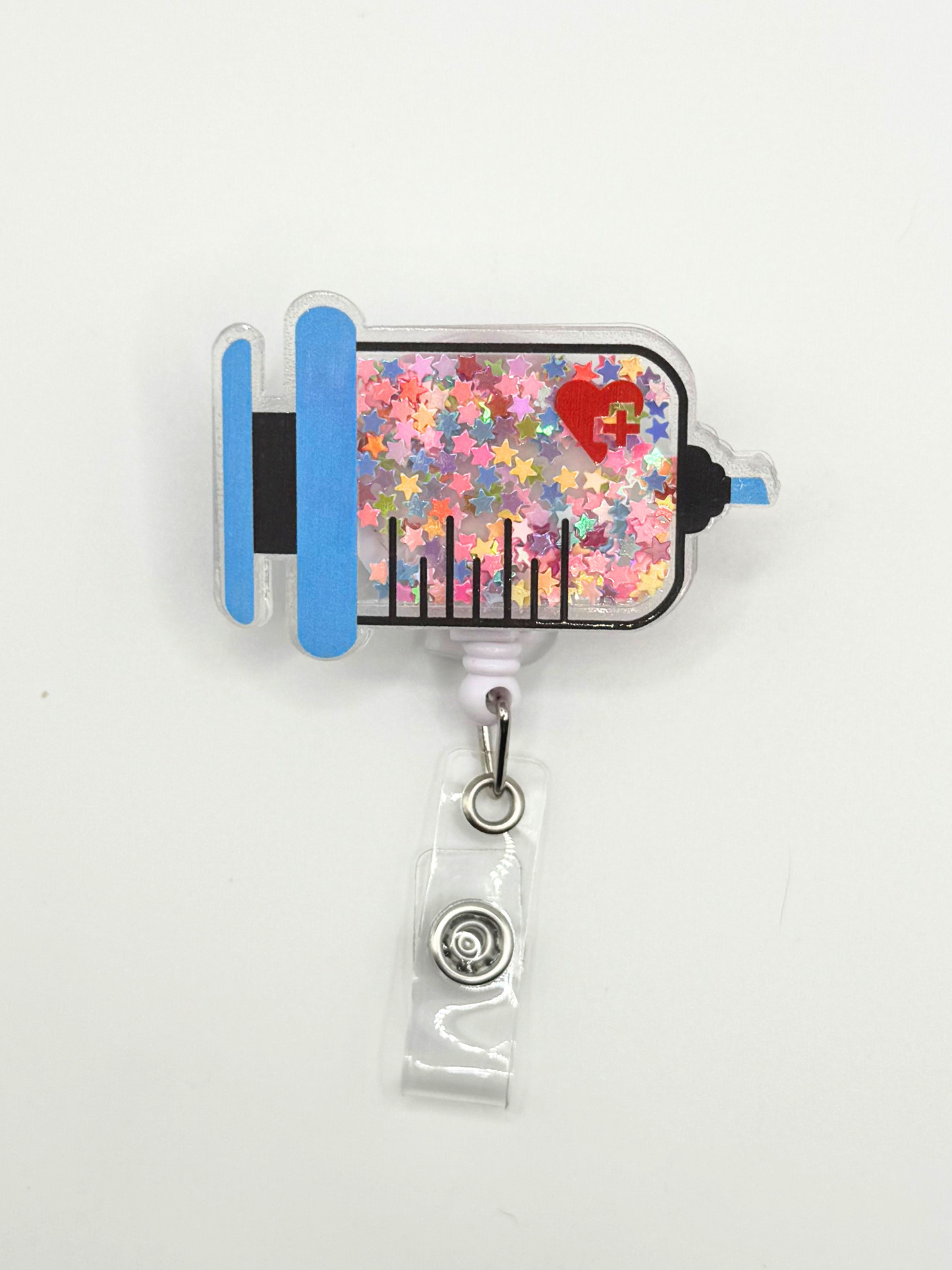 Shaker Syringe Badge Reel