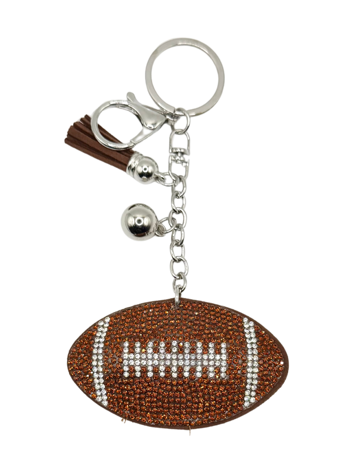 Football Rhinestone Keychain