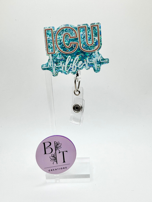 ICU Life Badge Reel W/ Velcro & Alligator Clip