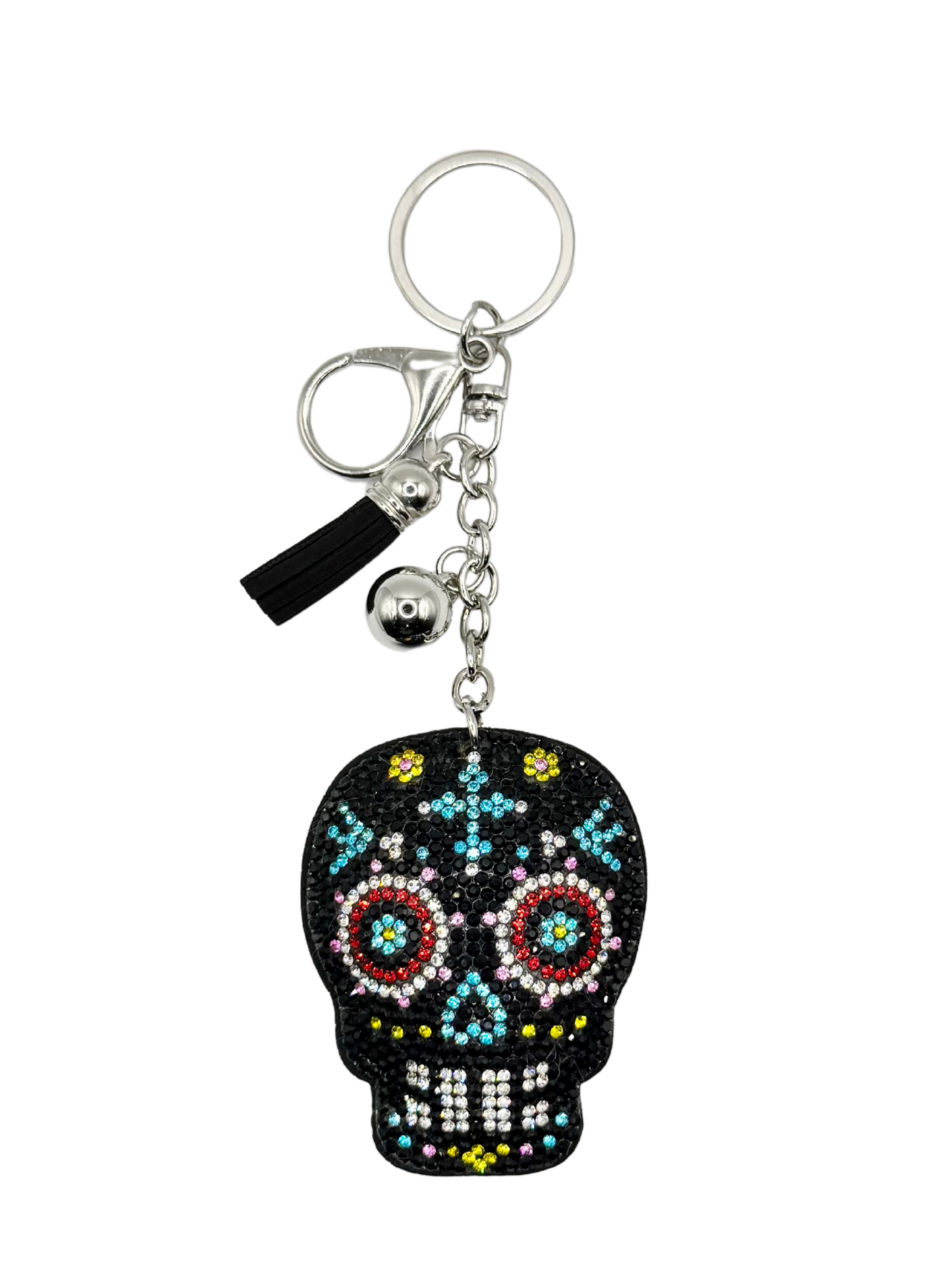 Sugar Skull Rhinestone Keychain