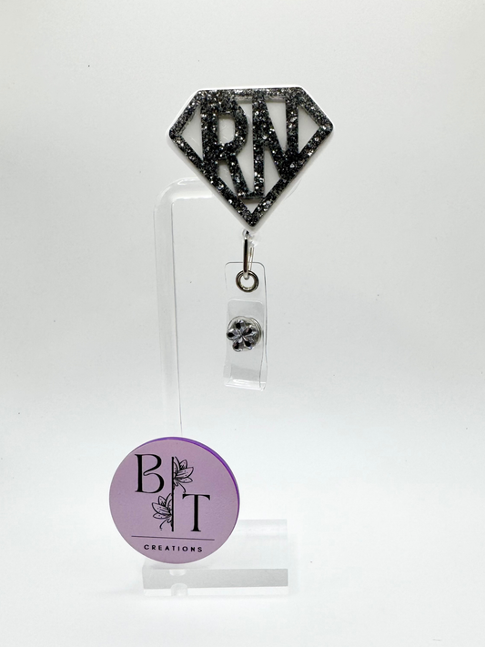 RN Badge Reel W/ Alligator Clip