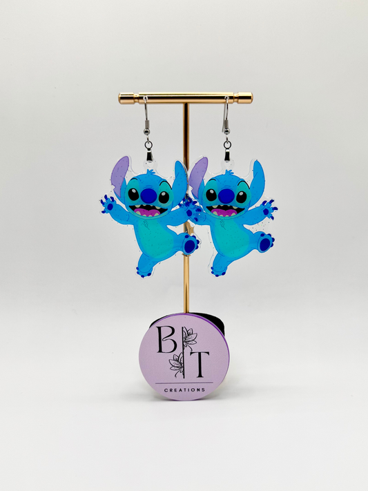 Blue Alien Earrings