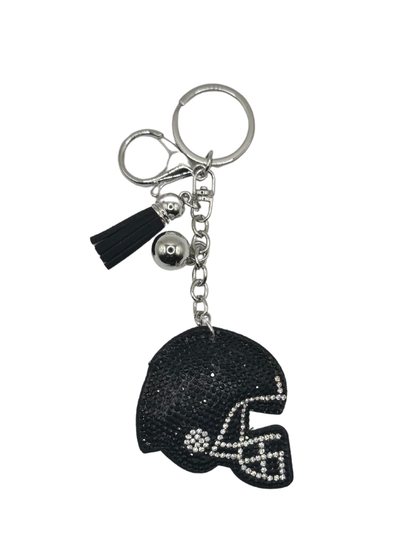 Football Helmet Rhinestone Keychain