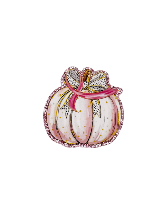 Pumpkin Pink Ribbon Acrylic