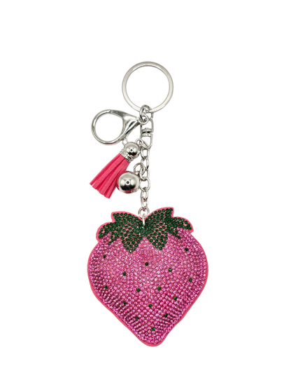 Strawberry Rhinestone Keychain