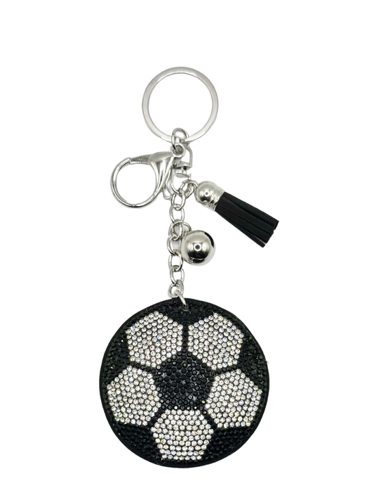 Soccer Ball Rhinestone Keychain