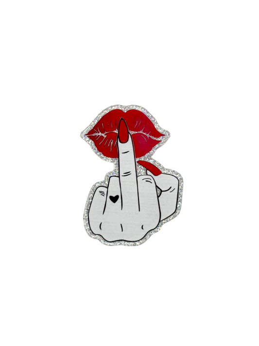 Lips Middle Finger Acrylic