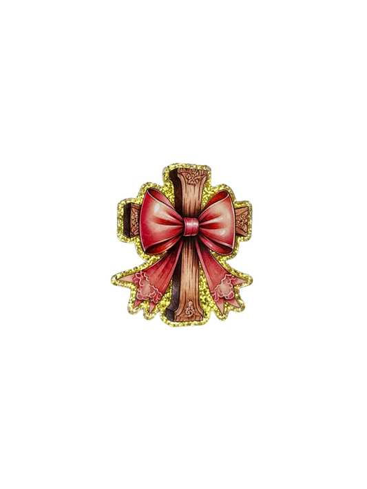 Red Bow Cross Acrylic