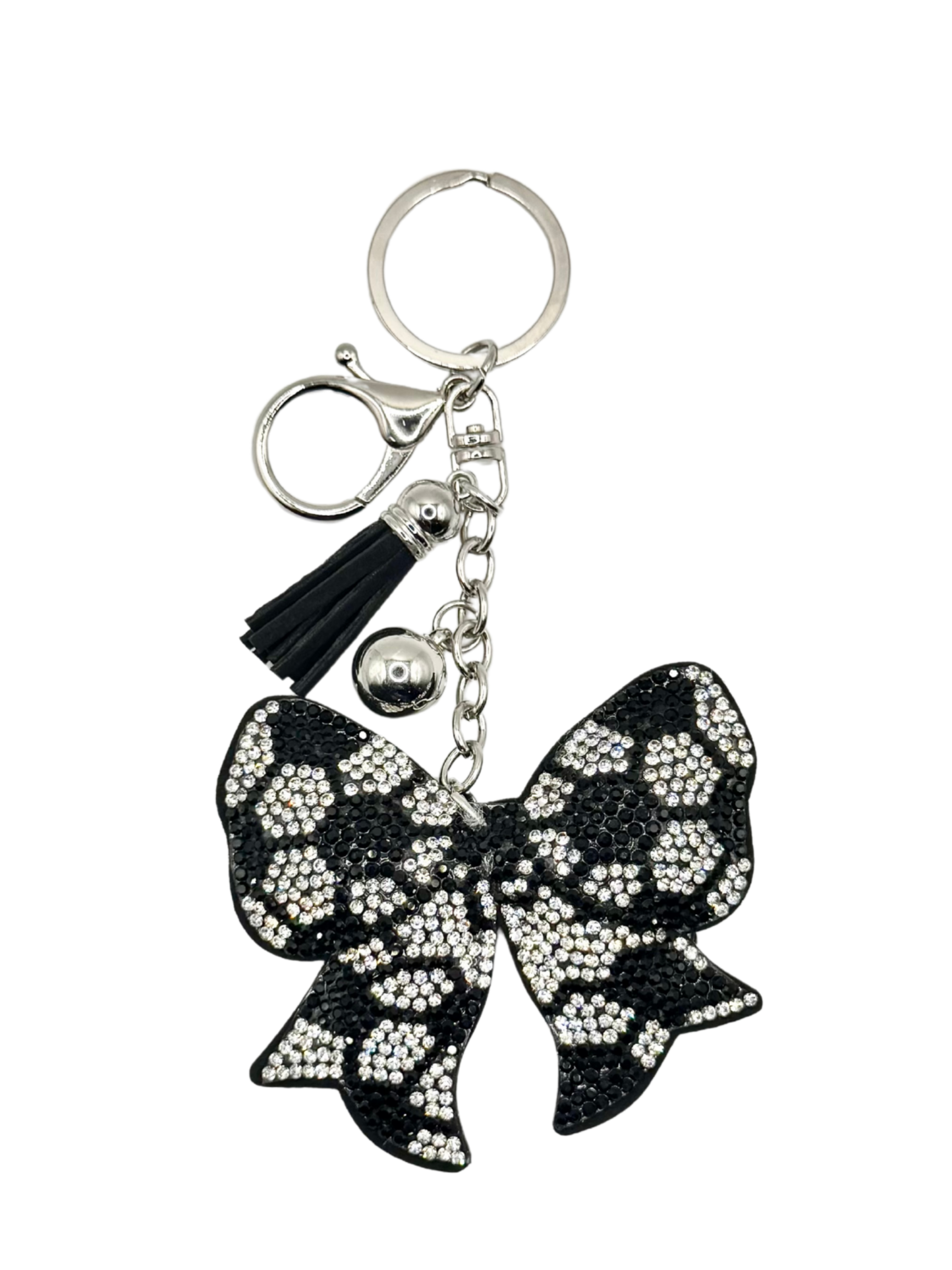 Soccer Bow Rhinestone Keychain