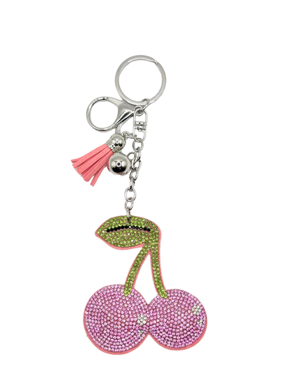 Cherry Rhinestone Keychain