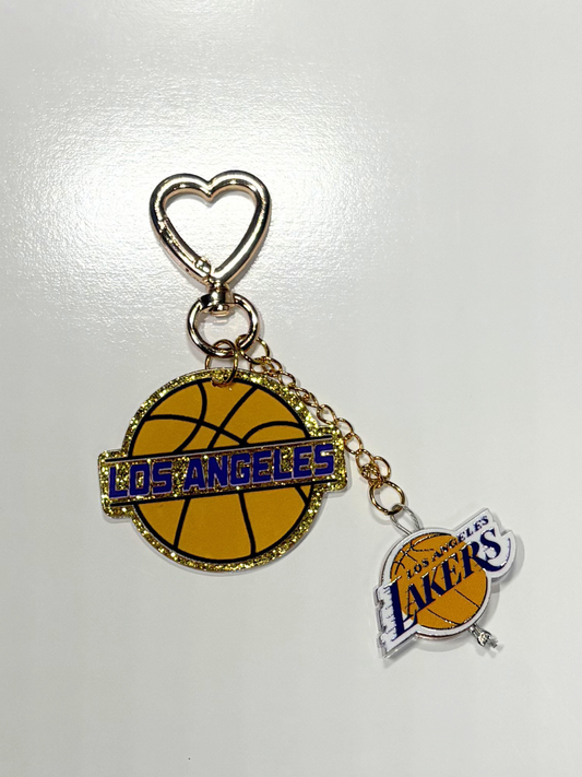 #1 Lakers Heart Keychain