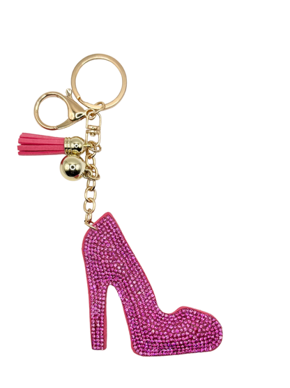 High Heel Rhinestone Keychain