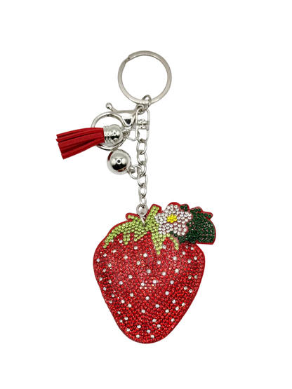 Strawberry Rhinestone Keychain