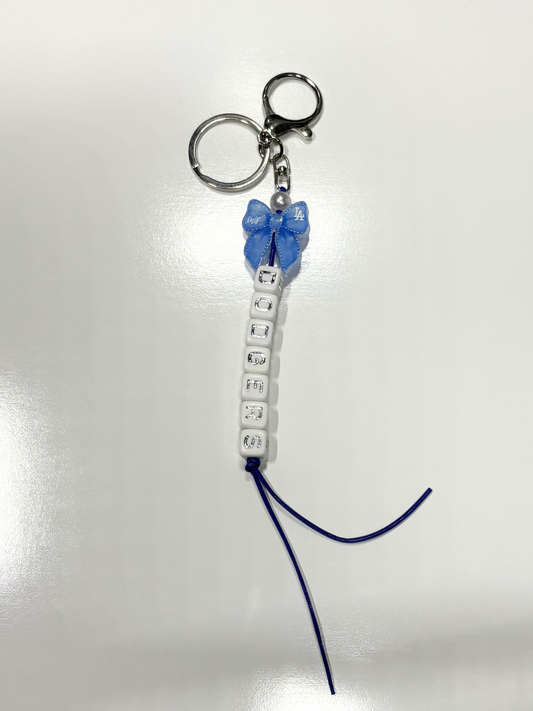#3 LA Bow Baseball Keychain