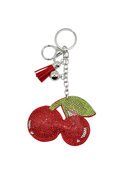 Cherry Rhinestone Keychain