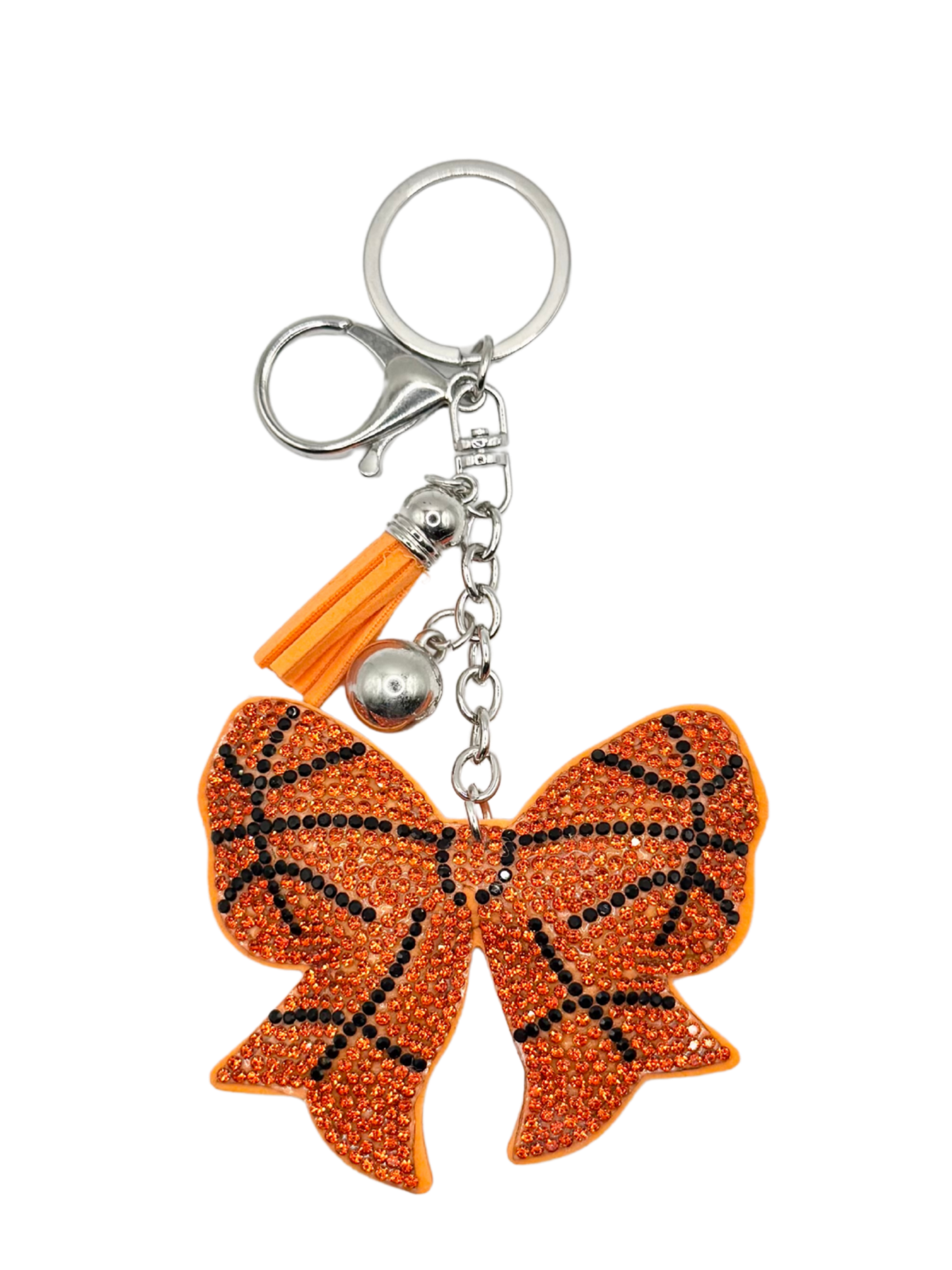 Basketball Bow Rhinestone Keychain