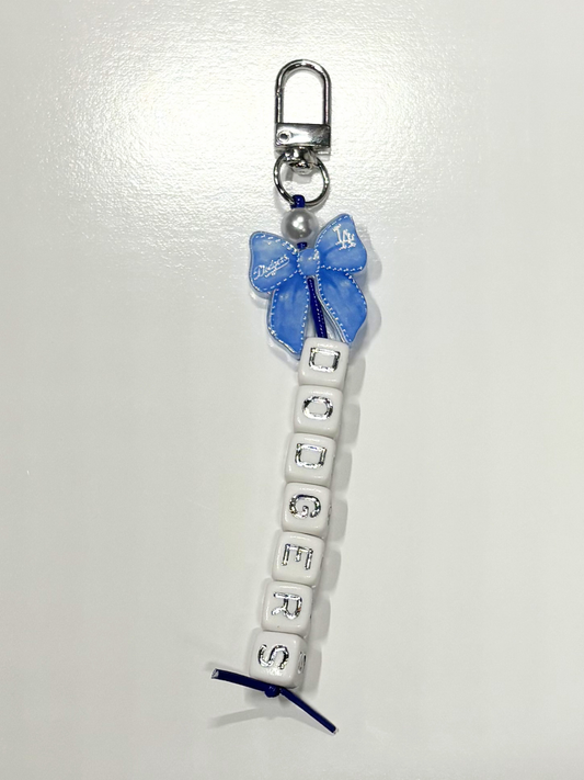 #9 LAD Bow Baseball Keychain