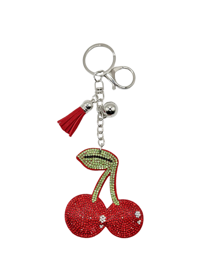 Cherry Rhinestone Keychain