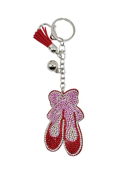 Ballet Shoes Rhinestone Keychain