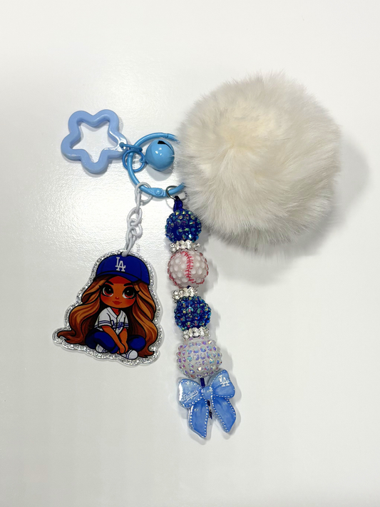 #20 LAD Girl Baseball Keychain