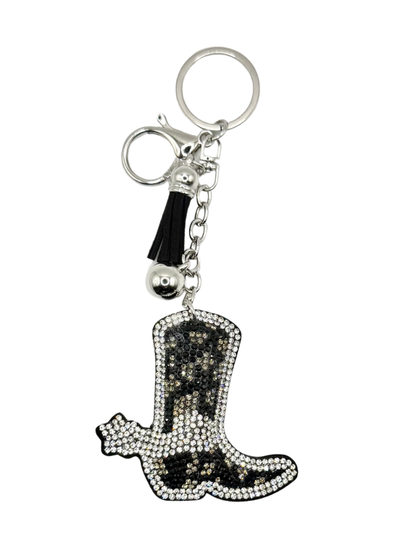 Cowboy Boots Rhinestone Keychain